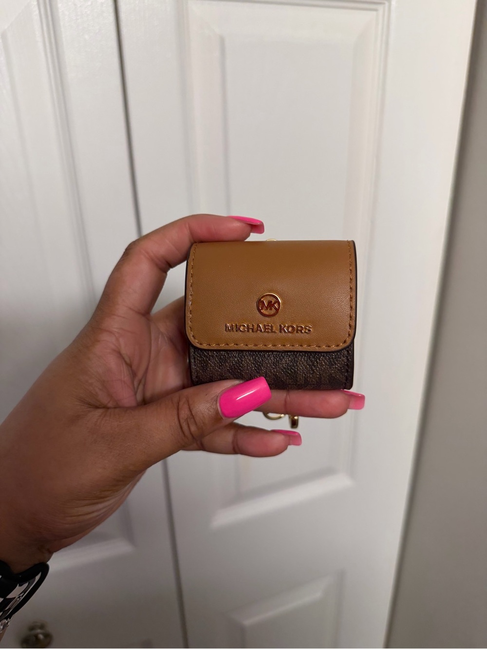 Michael Kors Tan & Brown Signature Mini Key Case